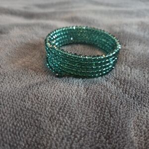 Emerald Crystal Coil Bracelet - Women Jewelry